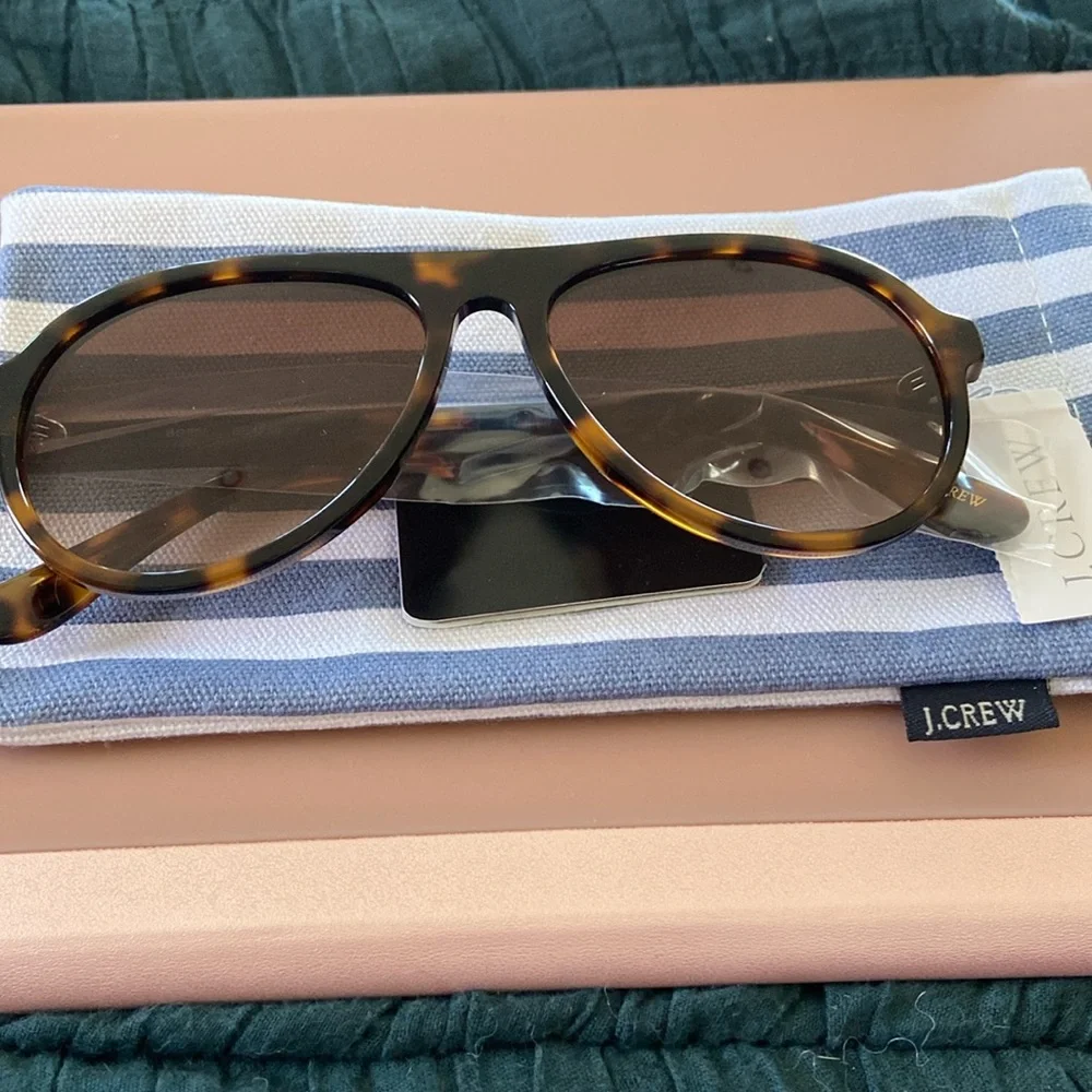 J. Crew Bondi acetate aviator sunglasses in tortoise shell - Picture 2 of 4